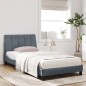 vidaXL Letto con Materasso Grigio Scuro 100x200 cm in Velluto vidaXL Letto con Materasso Grigio Scuro 100x200 cm in Velluto