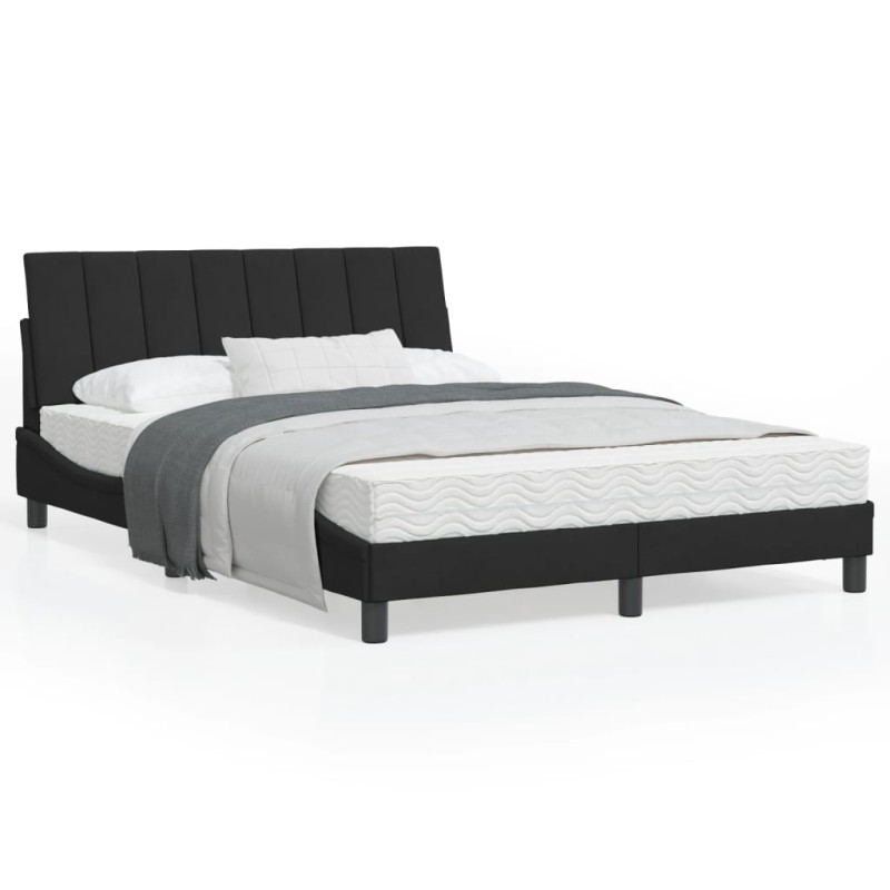 vidaXL Letto con Materasso Nero 120x200 cm in Velluto