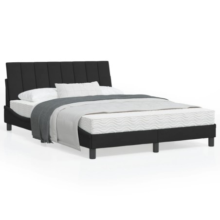vidaXL Letto con Materasso Nero 120x200 cm in Velluto