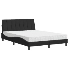 vidaXL Letto con Materasso Nero 120x200 cm in Velluto