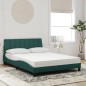 vidaXL Letto con Materasso Verde Scuro 140x190 cm in Velluto