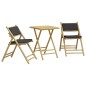 vidaXL Set da Bistrot Pieghevole 3pz con Cuscini Grigio Scuro Bambù vidaXL Set da Bistrot Pieghevole 3pz con Cuscini Grigio Scuro Bambù