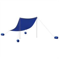 vidaXL Baldacchino da Spiaggia con Ancore per la Sabbia Blu 214x236 cm