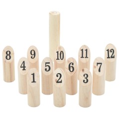 vidaXL Set Gioco Kubb Numerici 13pz con Custodia Legno Massello Pino