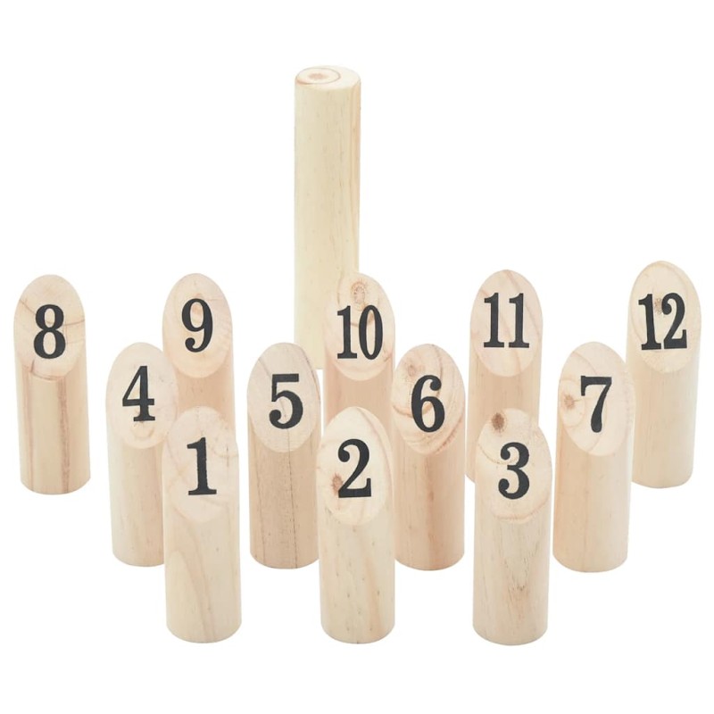 vidaXL Set Gioco Kubb Numerici 13pz con Custodia Legno Massello Pino vidaXL Set Gioco Kubb Numerici 13pz con Custodia Legno Massello Pino