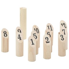 vidaXL Set Gioco Kubb Numerici 13pz con Custodia Legno Massello Pino