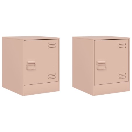 vidaXL Comodini 2 pz Rosa 34,5x39x44 cm in Acciaio