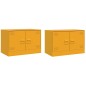 vidaXL Mobili TV 2 pz Giallo Senape 67x39x44 cm in Acciaio vidaXL Mobili TV 2 pz Giallo Senape 67x39x44 cm in Acciaio