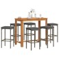vidaXL Set Bar da Giardino 7 pz Grigio in Legno Acacia e Polyrattan vidaXL Set Bar da Giardino 7 pz Grigio in Legno Acacia e Polyrattan