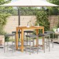 vidaXL Set Bar da Giardino 7 pz Grigio in Legno Acacia e Polyrattan vidaXL Set Bar da Giardino 7 pz Grigio in Legno Acacia e Polyrattan