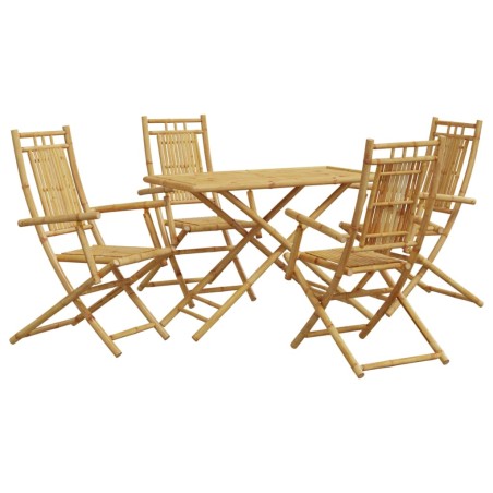 vidaXL Set da Pranzo da Giardino 5 pz in Bambù