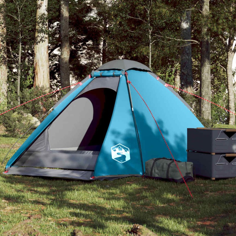 vidaXL Tenda da Campeggio a Cupola per 4 Persone Blu Impermeabile vidaXL Tenda da Campeggio a Cupola per 4 Persone Blu Impermeabile