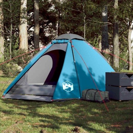 vidaXL Tenda da Campeggio a Cupola per 4 Persone Blu Impermeabile