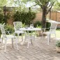 vidaXL Tavolo da Giardino Bianco Ø90x75 cm in Alluminio Pressofuso vidaXL Tavolo da Giardino Bianco Ø90x75 cm in Alluminio Pressofuso