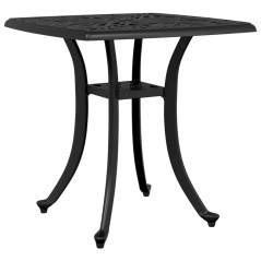 vidaXL Tavolo da Giardino Nero 53x53x53 cm in Alluminio Pressofuso