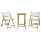 vidaXL Set da Bistrot Pieghevole 3 pz Cuscini Bianco Crema in Bambù vidaXL Set da Bistrot Pieghevole 3 pz Cuscini Bianco Crema in Bambù