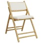 vidaXL Set da Bistrot Pieghevole 3 pz Cuscini Bianco Crema in Bambù vidaXL Set da Bistrot Pieghevole 3 pz Cuscini Bianco Crema in Bambù
