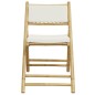 vidaXL Set da Bistrot Pieghevole 3 pz Cuscini Bianco Crema in Bambù vidaXL Set da Bistrot Pieghevole 3 pz Cuscini Bianco Crema in Bambù