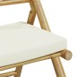 vidaXL Set da Bistrot Pieghevole 3 pz Cuscini Bianco Crema in Bambù vidaXL Set da Bistrot Pieghevole 3 pz Cuscini Bianco Crema in Bambù