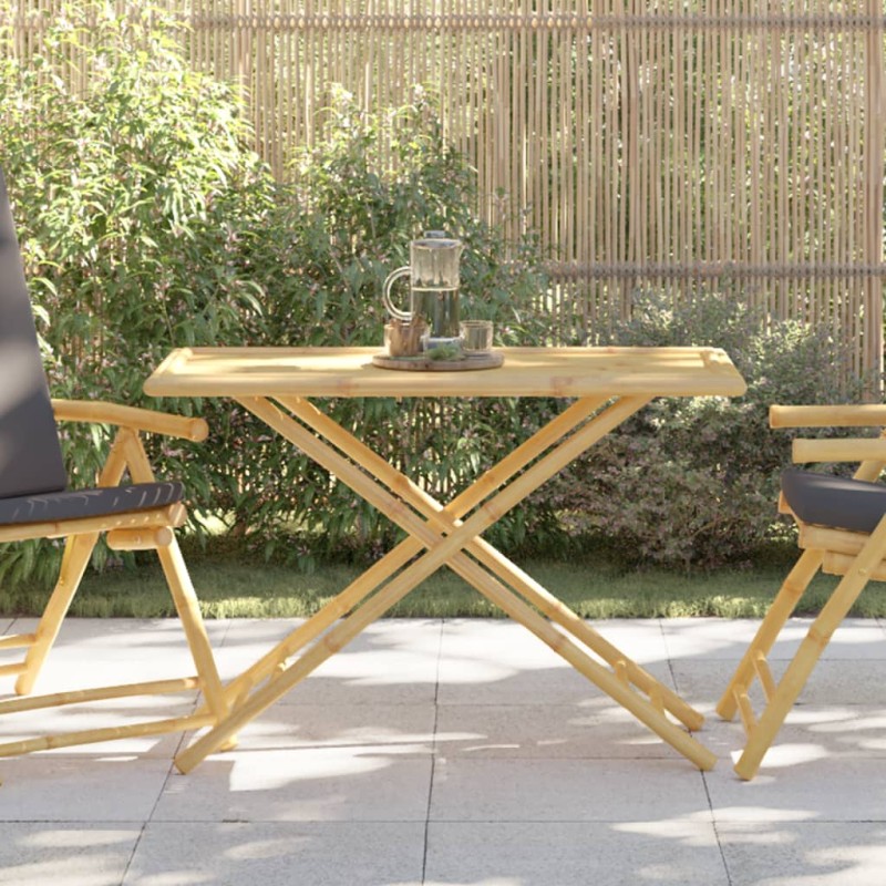 vidaXL Tavolo da Giardino Pieghevole 110x55x75 cm in Bambù vidaXL Tavolo da Giardino Pieghevole 110x55x75 cm in Bambù