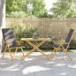 vidaXL Tavolo da Giardino Pieghevole 110x55x75 cm in Bambù vidaXL Tavolo da Giardino Pieghevole 110x55x75 cm in Bambù