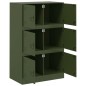 vidaXL Credenza Verde Oliva 67x39x107 cm in Acciaio vidaXL Credenza Verde Oliva 67x39x107 cm in Acciaio
