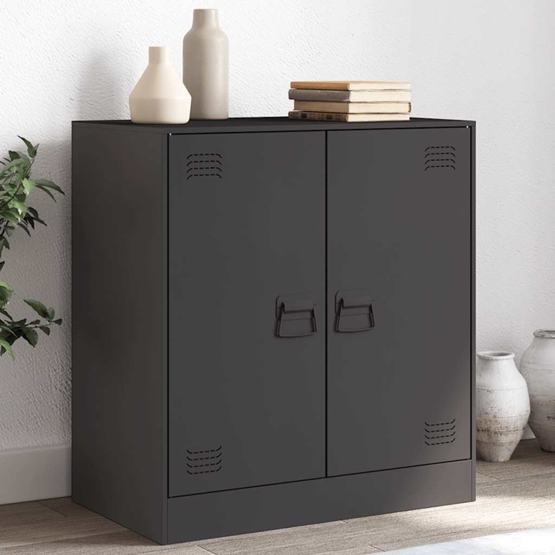 vidaXL Credenza Nera 67x39x73 cm in Acciaio vidaXL Credenza Nera 67x39x73 cm in Acciaio