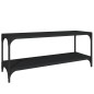 Mobile Porta TV Nero 100x33x41cm in Legno Multistrato e Acciaio Mobile Porta TV Nero 100x33x41cm in Legno Multistrato e Acciaio