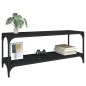 Mobile Porta TV Nero 100x33x41cm in Legno Multistrato e Acciaio Mobile Porta TV Nero 100x33x41cm in Legno Multistrato e Acciaio