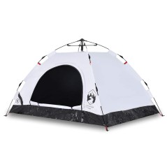 vidaXL Tenda 2 Persone Bianca in Tessuto Oscurante a Rilascio Rapido