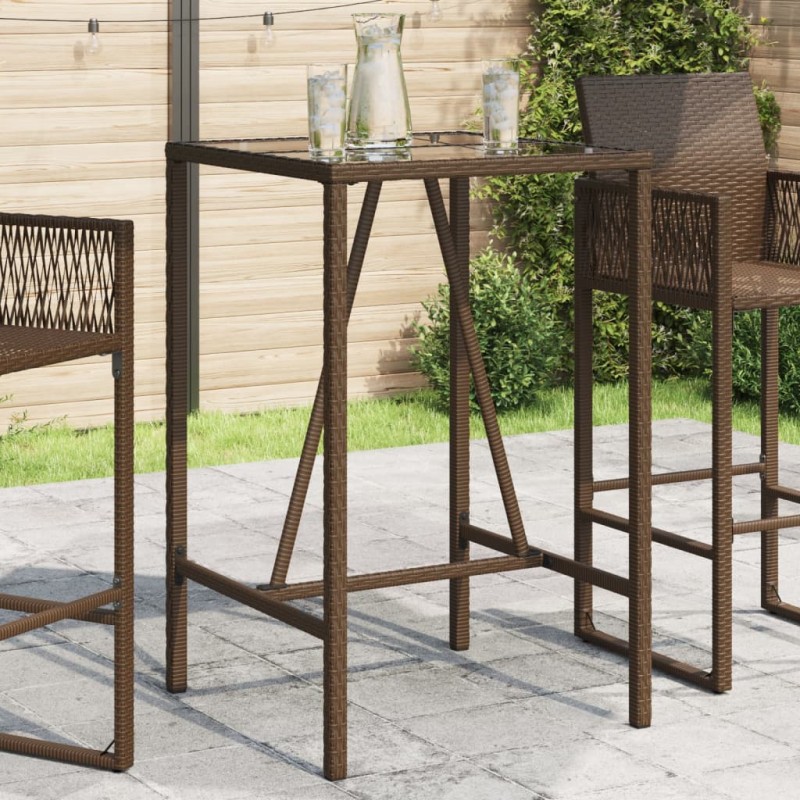 vidaXL Tavolo da Bar da Esterno Marrone 70x70x110 cm in Polyrattan vidaXL Tavolo da Bar da Esterno Marrone 70x70x110 cm in Polyrattan
