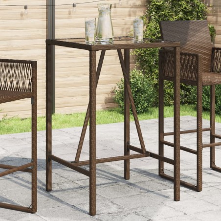vidaXL Tavolo da Bar da Esterno Marrone 70x70x110 cm in Polyrattan