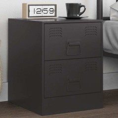 vidaXL Comodino Nero 34,5x39x44 cm in Acciaio