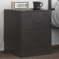 vidaXL Comodino Nero 34,5x39x44 cm in Acciaio
