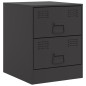 vidaXL Comodino Nero 34,5x39x44 cm in Acciaio