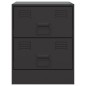 vidaXL Comodino Nero 34,5x39x44 cm in Acciaio