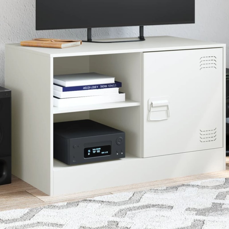 vidaXL Mobile Porta TV Bianco 67x39x44 cm in Acciaio vidaXL Mobile Porta TV Bianco 67x39x44 cm in Acciaio