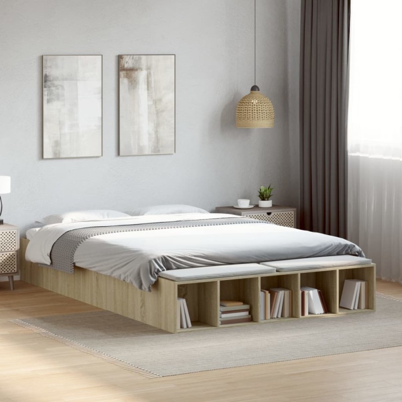 vidaXL Giroletto Rovere Sonoma 160x200 cm in Legno Multistrato vidaXL Giroletto Rovere Sonoma 160x200 cm in Legno Multistrato
