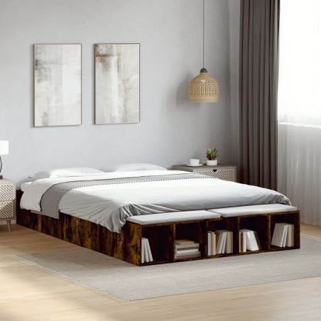 vidaXL Giroletto Rovere Fumo 160x200 cm in Legno Multistrato