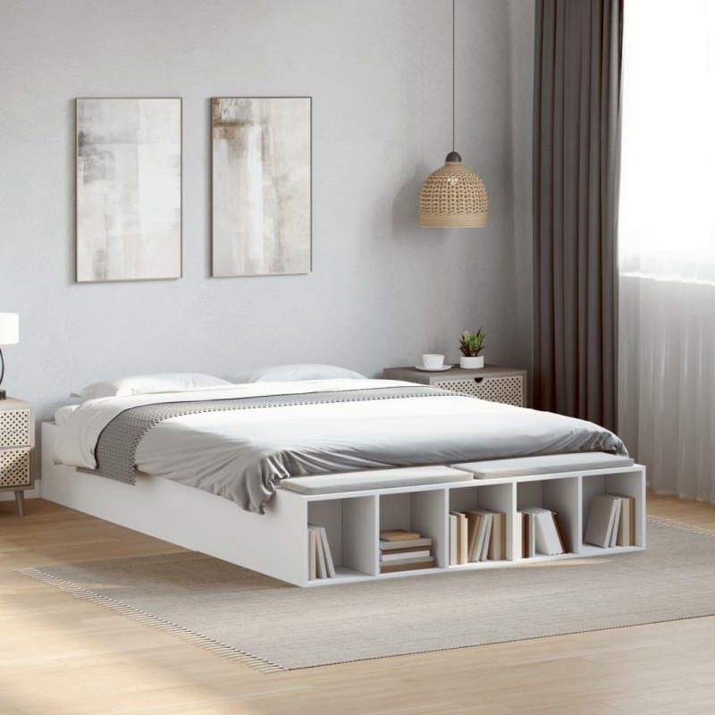 vidaXL Giroletto Bianco 140x190 cm in Legno Multistrato vidaXL Giroletto Bianco 140x190 cm in Legno Multistrato