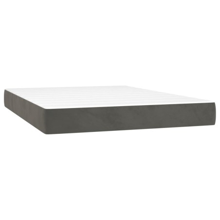 Materasso a Molle Grigio Scuro 140x190x20 cm in Velluto