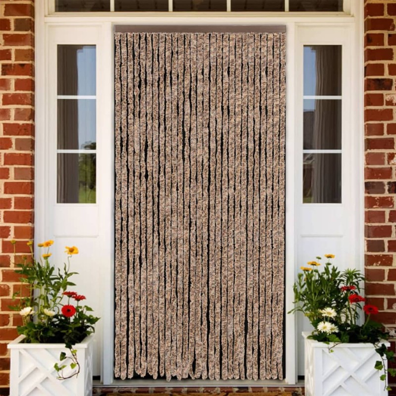 vidaXL Tenda Antimosche Beige e Marrone Scuro 118x220 cm in Ciniglia vidaXL Tenda Antimosche Beige e Marrone Scuro 118x220 cm in Ciniglia