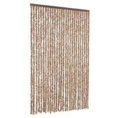 vidaXL Tenda Antimosche Beige e Marrone Scuro 118x220 cm in Ciniglia