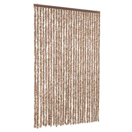 vidaXL Tenda Antimosche Beige e Marrone Scuro 118x220 cm in Ciniglia