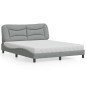 vidaXL Letto con Materasso Grigio Chiaro160x200 cm Tessuto vidaXL Letto con Materasso Grigio Chiaro160x200 cm Tessuto