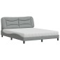 vidaXL Letto con Materasso Grigio Chiaro160x200 cm Tessuto vidaXL Letto con Materasso Grigio Chiaro160x200 cm Tessuto