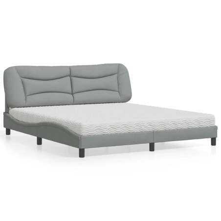 vidaXL Letto con Materasso Grigio Chiaro180x200 cm Tessuto