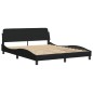 vidaXL Letto con Materasso Nero 160x200 cm in Tessuto