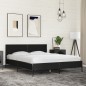 vidaXL Giroletto Nero 160x200 cm in Legno Multistrato e Metallo