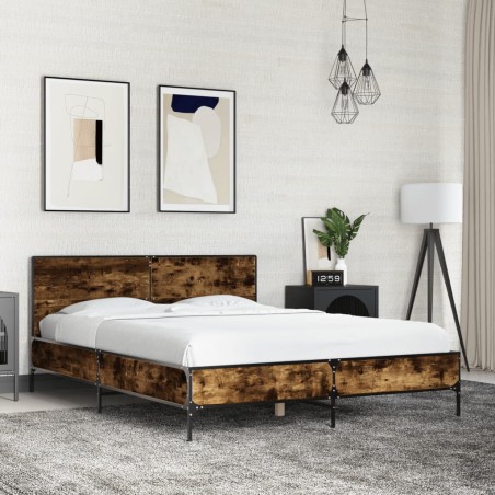 vidaXL Giroletto Rovere Fumo 120x190 cm in Legno Multistrato Metallo